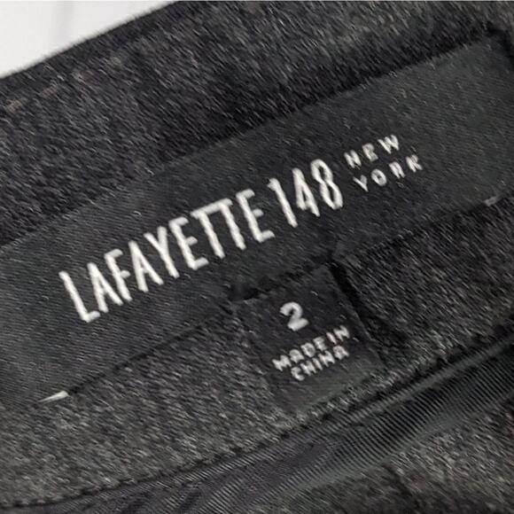 Lafayette 148 New York Wool Barrow Straight Leg Pants Gray Women's Size 2 - Picture 6 of 8